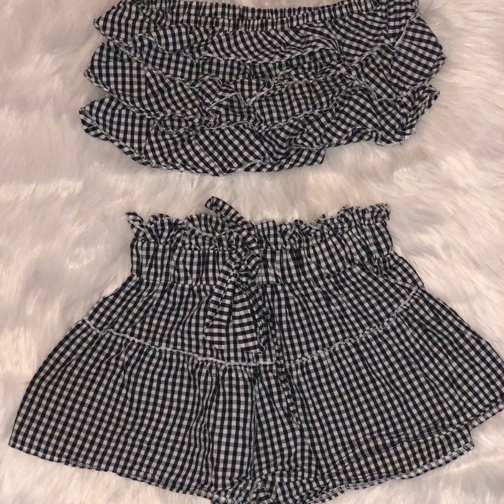 Black and White Gingham Two Piece outfit